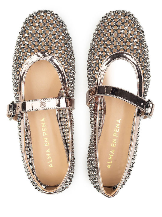 Women's Ballerina Shoes In Silver Colour