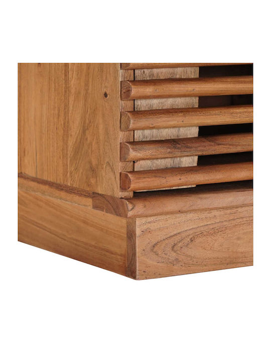 Central Coffee Table Made of Solid Wood with Drawers Natural W85xD45.5xH40cm