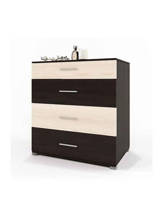 Συρταριέρα Креватокамарас Дървена с 4 чекмеджета Dark Wenge, Milk Oak 70x38x73бр
