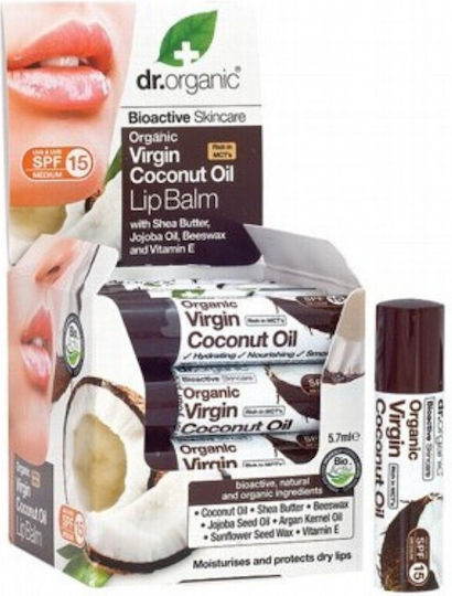 Dr.Organic Lip Balm SPF15 Καρύδα 5.7ml