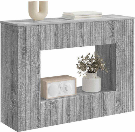 Wooden Console Striped Gray Sonoma M101xW29xH74cm