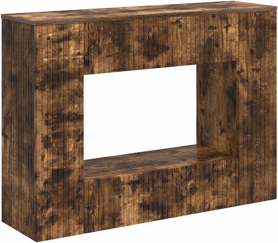 Wooden Console Striped Smoked Oak M101xW29xH74cm