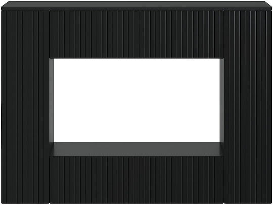 Wooden Striped Black Console M101xW29xH74cm