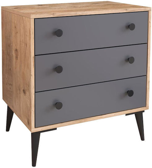 Amari Wooden Chest of Drawers with 3 Drawers 72x43x79cm