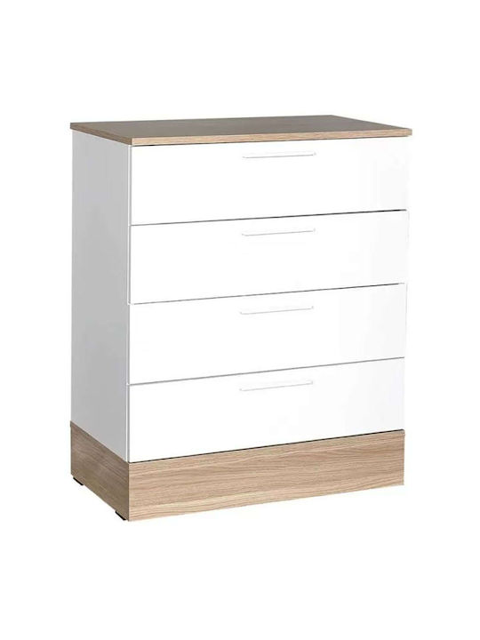 Comoda pentru Dormitor Base cu 4 sertare Oak - White 72x40x88buc