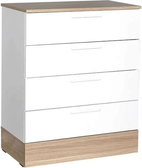 Συρταριέρα Κρεβατοκάμαρας Base mit 4 Schubladen Oak - White 72x40x88cm