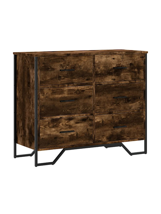Συρταριέρα Креватокамарас Дървена с 6 чекмеджета Smoked Oak 91x35.5x74.5бр