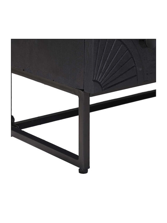 Bufet Dulap Din Lemn cu Sertare Negru 75x30x65cm