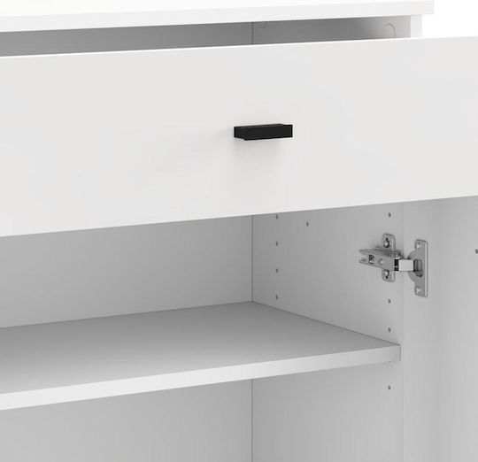 Μπουφές 2k1f2v Ξύλινος με Συρτάρια Λευκό 77x35x78cm