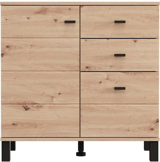 Μπουφές Ξύλινος με Συρτάρια Artisan Oak 77x35x78cm