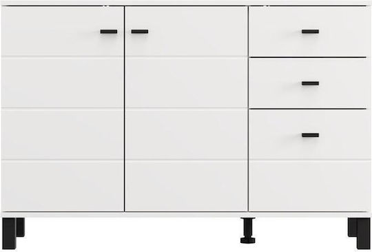 Fylliana Holz Sideboard mit Schubladen Weiß 116x35x78cm