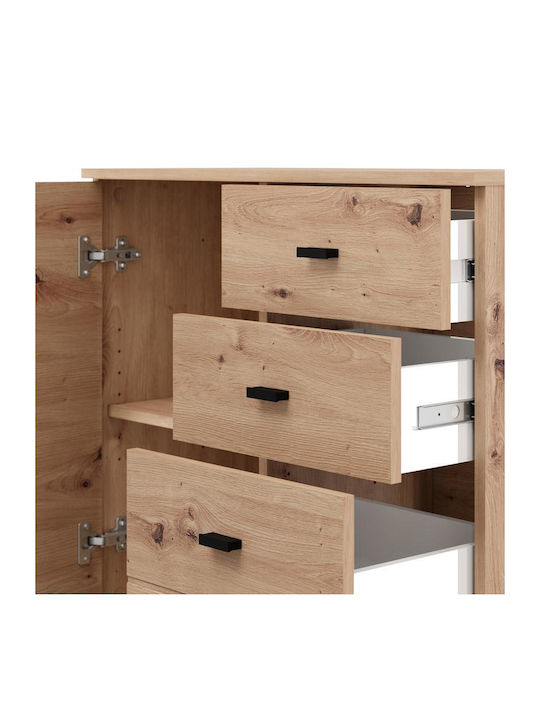 Wooden Sideboard with Drawers Artisan Oak 77x35x78cm