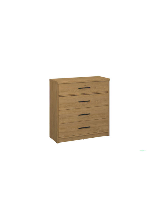 Pavi Wooden Chest of Drawers Oak 84.3x33.8x87.2cm