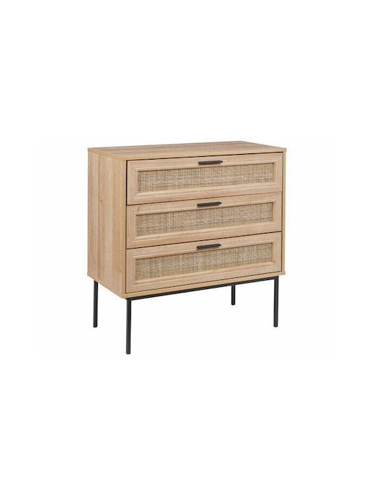 Συρταριέρα Κρεβατοκάμαρας Berwyn 1818 Light Wood Color 80x40x80cm