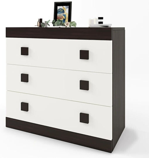 Συρταριέρα Κρεβατοκάμαρας Ξύλινη Wenge Dark, White 80x38x75εκ. Συρταριέρα Κρεβατοκάμαρας Ξύλινη Wenge Dark, White 80x38x75εκ.