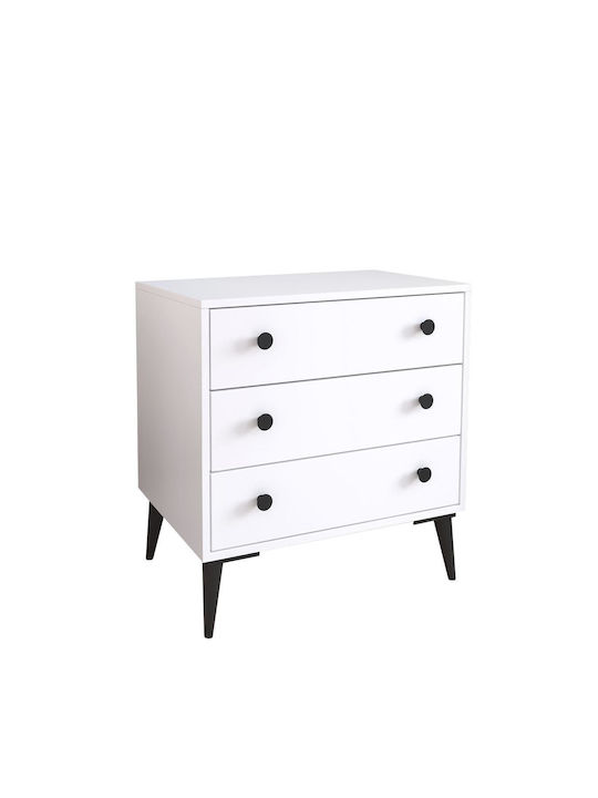 Comoda pentru Dormitor Amari cu 3 sertare Albă 72x43x79buc