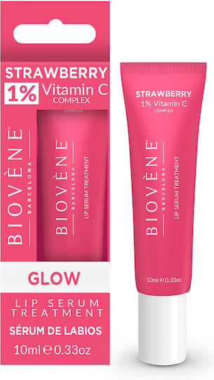 Biovene Strawberry Lip Serum Treatment Brightening Lip Serum 1% Vitamin C 10ml