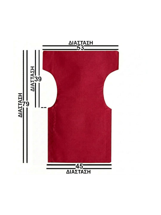 Garden Chair Cushion with Backrest Made of Canvas Red