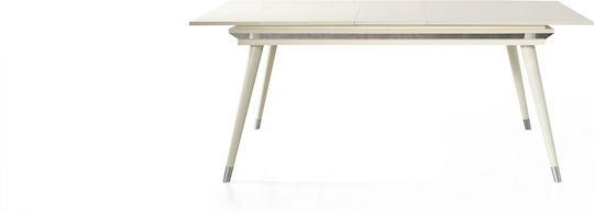 Stewehome Set Trapezarie Masa Extensibila Alba si Argintie 160x80x90cm