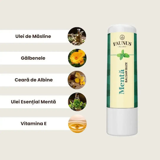 100% Natural Mint Lip Balm 5ml Faunus Plant