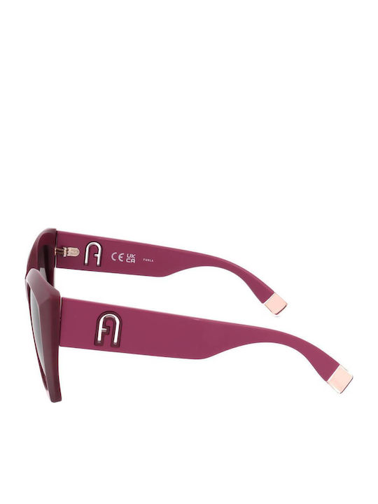 Furla Women's Sunglasses with Burgundy Plastic Frame