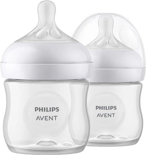 Philips Σετ Πλαστικά Μπιμπερό Natural Response Κατά των Κολικών με Θηλή Σιλικόνης για 0+ μηνών Διάφανο 125ml