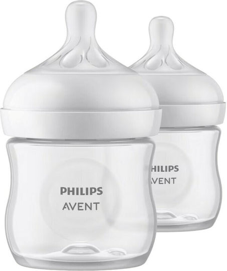Philips Σετ Πλαστικά Μπιμπερό Natural Response Κατά των Κολικών με Θηλή Σιλικόνης για 0+ μηνών Διάφανο 125ml