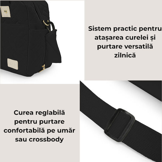 Kidizi Geantă pentru Maternitate de Umăr/De Mână Neagră 30x25x13 cm