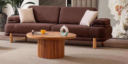 Stewehome Салонен Комплект 3+3+1 Дървени Крака и Текстилна Обшивка 240x90x90см