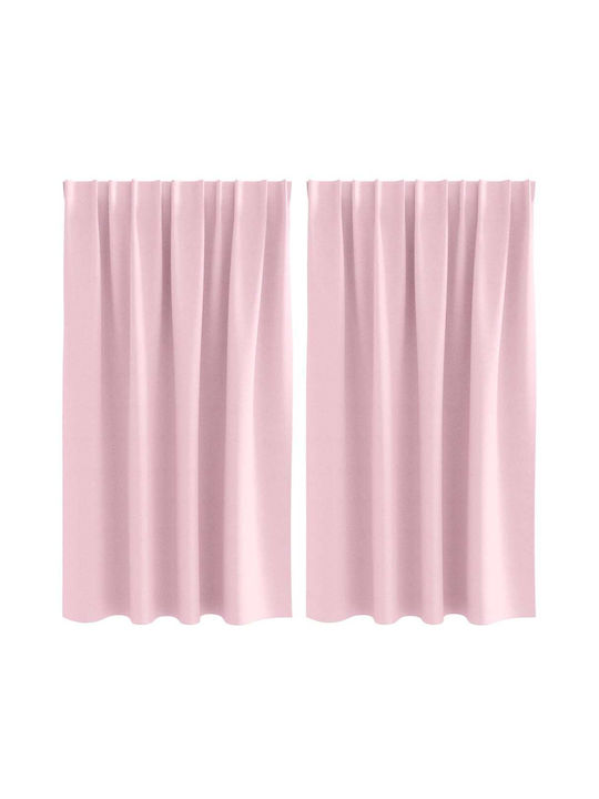 vidaXL Set Blackout Window Curtains with Tab Tops Soft Pink 140x140 cm