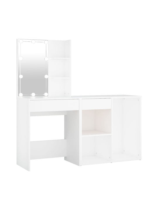 Wooden Makeup Dressing Table White with Mirror 80x40x75cm