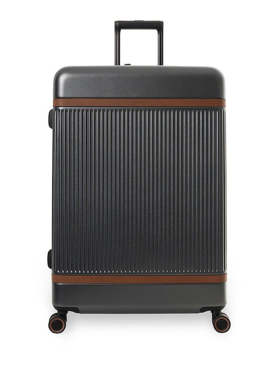 The Chesterfield Brand Large Hard Gray Travel Suitcase with 4 Wheels Height 76cm