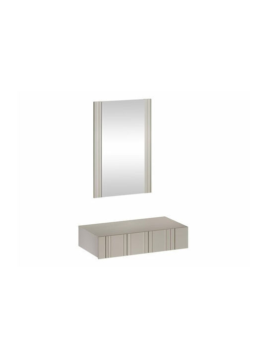 Masă de machiaj Evavese 109 Beige cu Oglindă 80x42x17cm