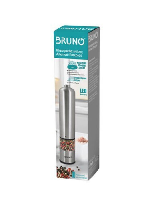 Bruno Elektrischer Salz- und Pfeffermühle Keramik in Silber Farbe 5,3cm