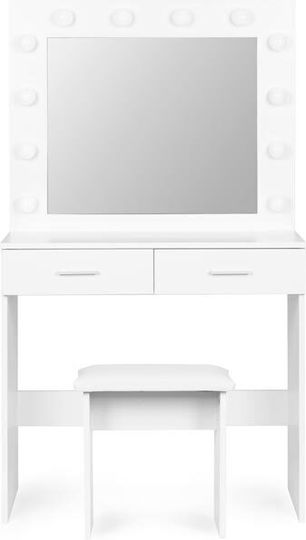 Modern Home Wooden Bedroom Vanity Table 2 Drawers Mirror LED Lighting Chdt03 Modernhome
