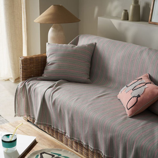 Gofis Home Nymeria Sofa Throw 2 Seater Jacquard 180x250cm Pink