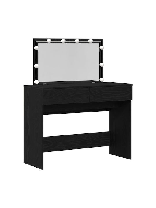 Τουαλέτα Κρεβατοκάμαρας Ξύλινη Μαύρης Δρυς με Καθρέπτη 100x40x120εκ.
