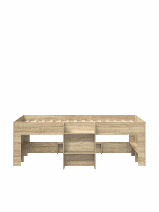 Kinderbett Einzel mit Stauraum Beige für Matratze 90x200cm