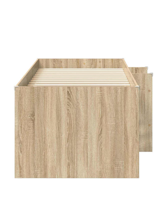 Kinderbett Einzel mit Stauraum Beige für Matratze 90x200cm