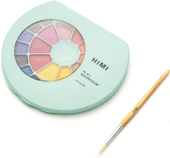 Himi Watercolours Set Green 24 pcs