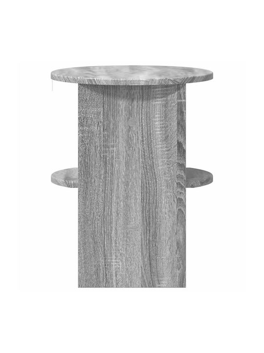 Round Side Coffee Table Wooden Gray Sonoma 2 Pieces W40xL40xH50cm