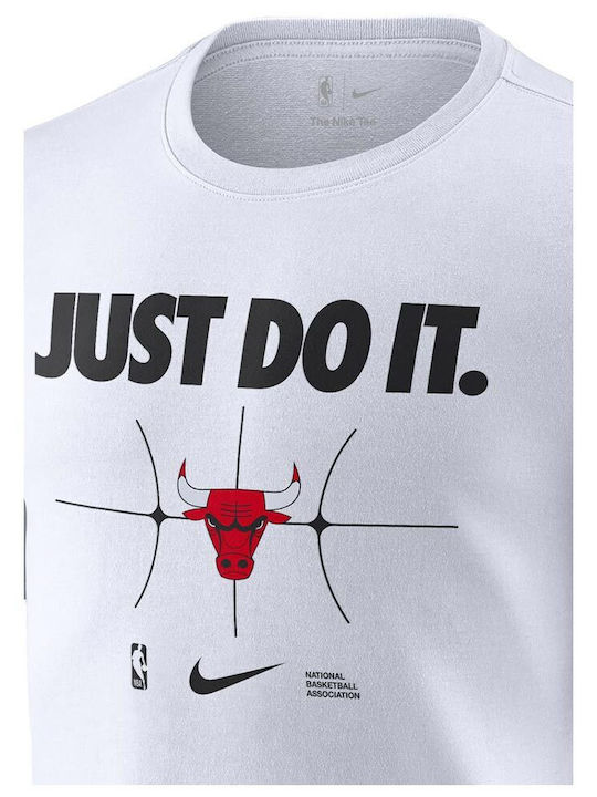 Dri-Fit NBA Chicago Bulls Sportliches T-Shirt Weiß