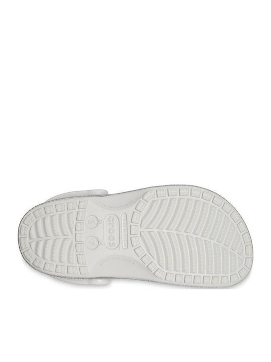 Crocs Baya Glitter Women's Anatomic Silver Clogs