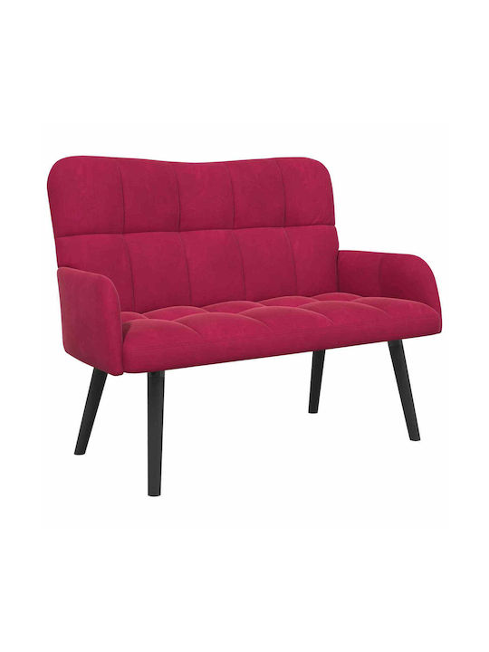 Two-Seater Velvet Bordeaux Couch 115x61x87 cm