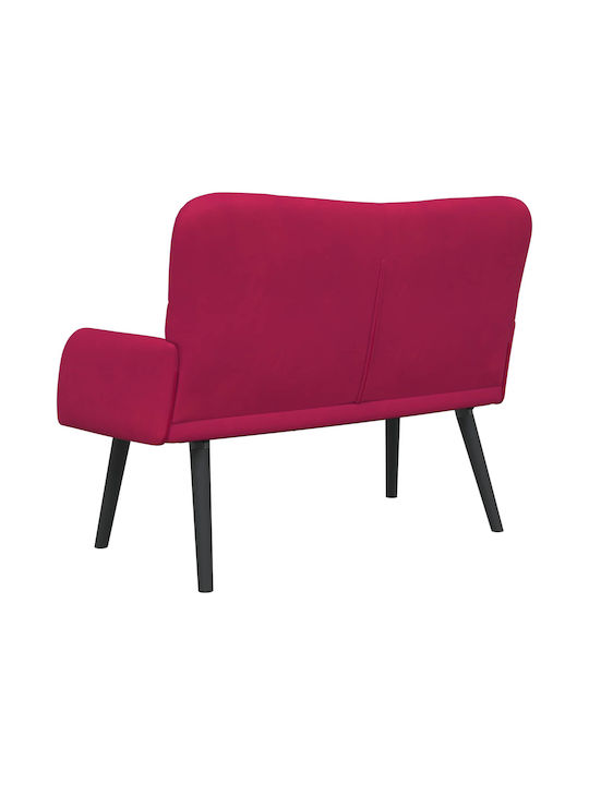 Two-Seater Velvet Bordeaux Couch 115x61x87 cm