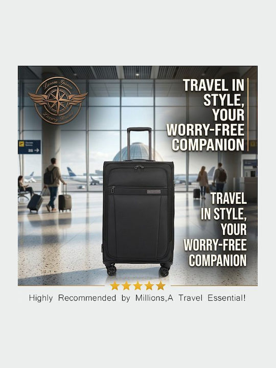 Large Fabric Suitcase Cardinal 5200/78 Black
