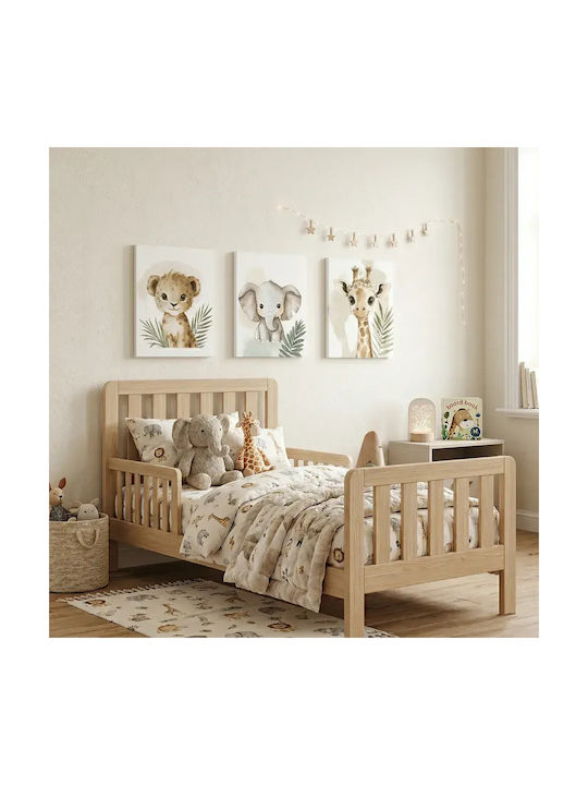 Children's Wall Posters Safari Animals Lion Elephant & Giraffe Set of 3