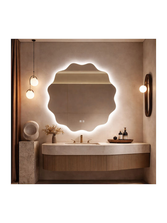 Futura Oglindă de Baie LED 70x70cm Asimetrică