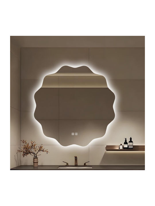 Futura Oglindă de Baie LED 70x70cm Asimetrică