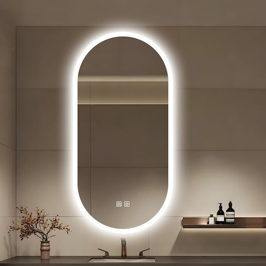Futura Огледало За Баня LED Овал 50x80cm Пясъкоструй